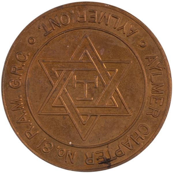Canada Aylmer Ont. Chapter No. 81 Masonic Penny Token