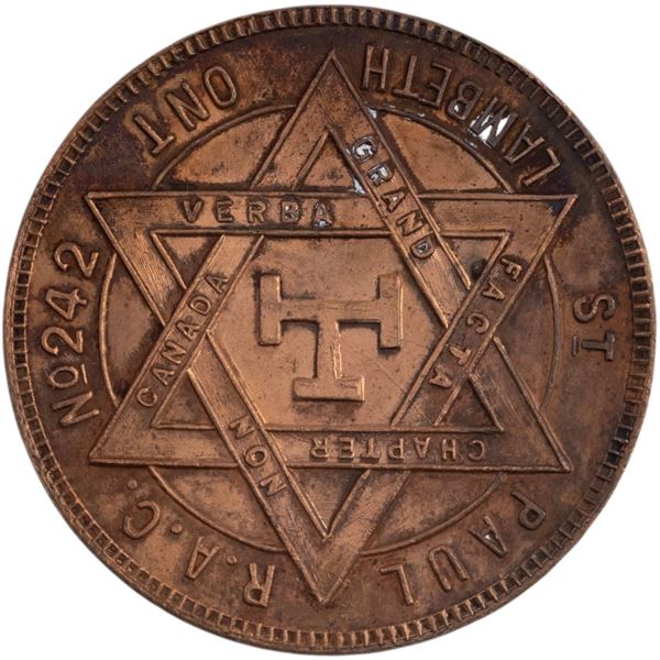 Canada Lambeth Ontario Chapter No. 242 Masonic Penny Token