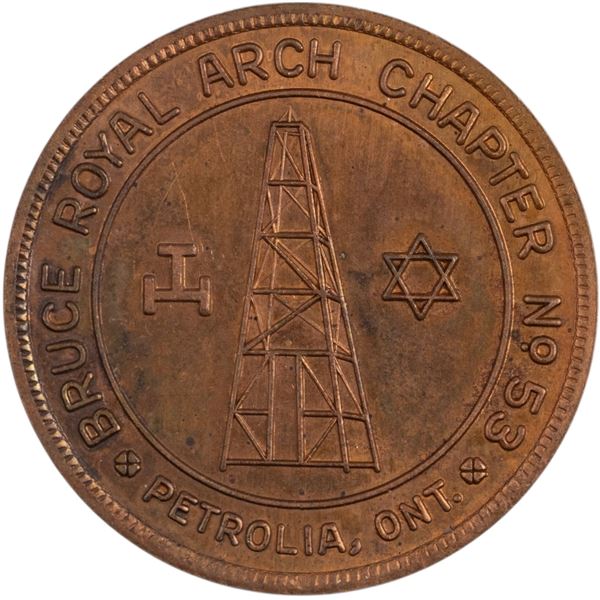 Canada Petrolia Ontario Chapter No. 95 Masonic Penny Token