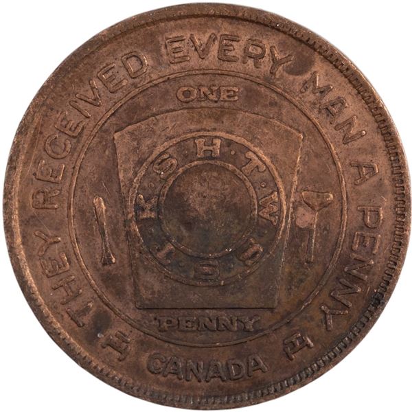 Canada Sarnia Ontario Chapter No. 15 Masonic Penny Token