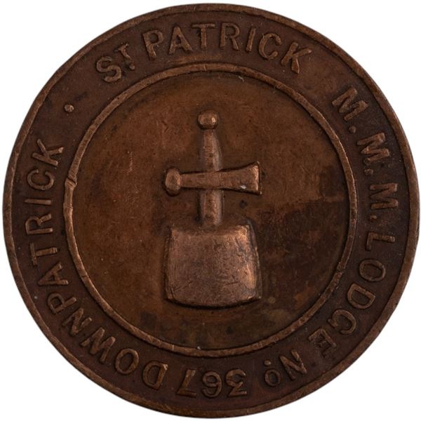 Great Britain Lodge No 367 Downpatrick St Patrick Masonic Penny Token