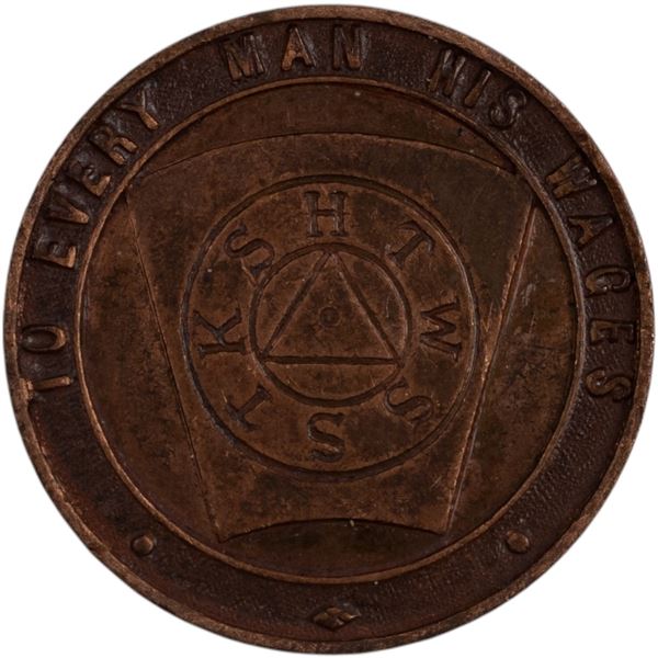 Great Britain St. Johns Lodge Number 675 Donaghadee Masonic Penny Token
