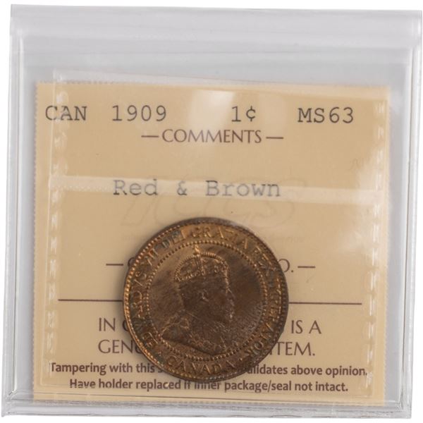 Canada 1909 1 Cent Red & Brown