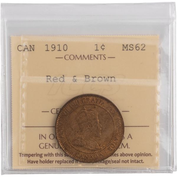 Canada 1910 1 Cent Red & Brown