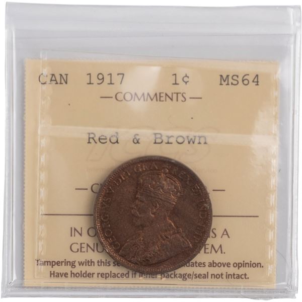 Canada 1917 1 Cent Red & Brown