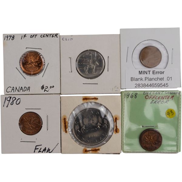 Canada Lot of Mint Error (6 Pieces)