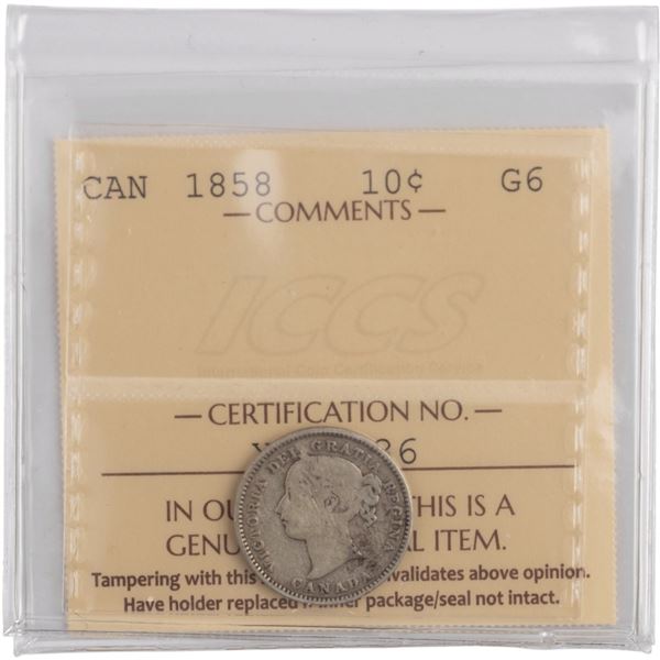 Canada 1858 Silver 10 Cents