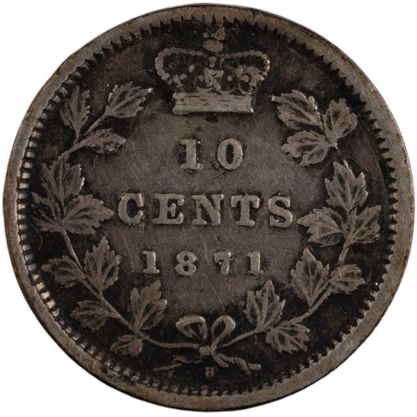 Canada 1871 H 10 Cents Overdate