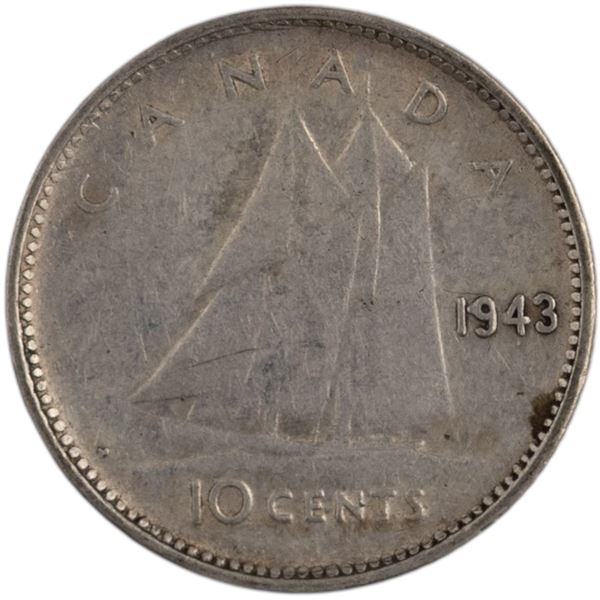 Canada 1943 10 Cents Lamination Error