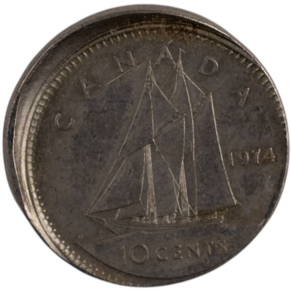 Canada 1974 10 cents Off Centre Strike Error
