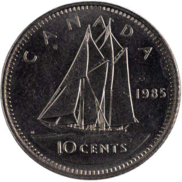 Canada 1985 10 Cents Lamination Error