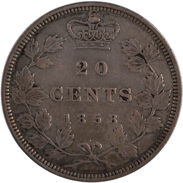 Canada 1858 Silver 20 Cents