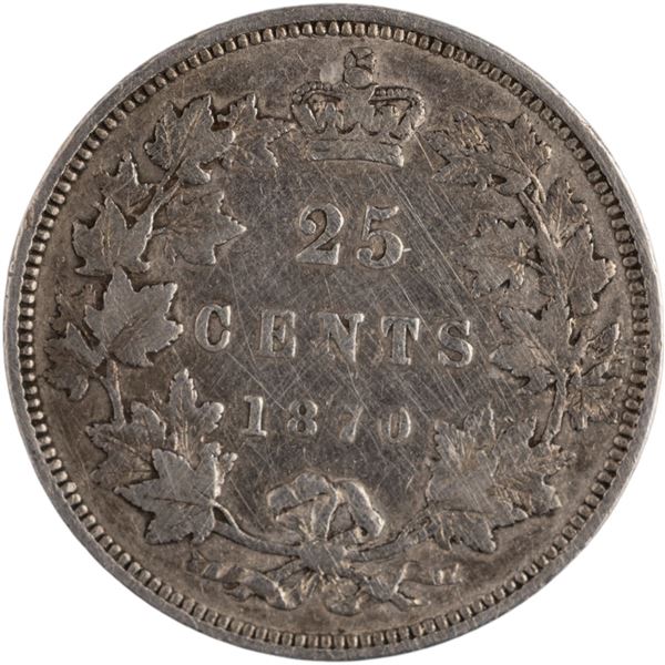 Canada 1870 Silver 25 Cent