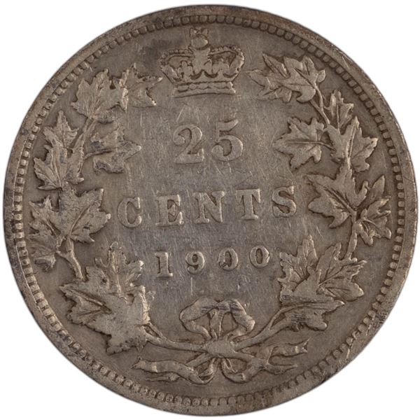 Canada 1900 Silver 25 Cents