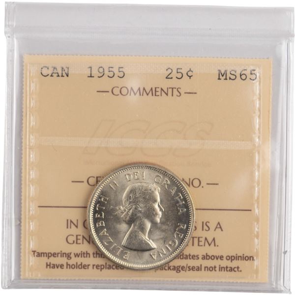 Canada 1955 Silver 25 Cent