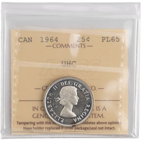 Canada 1964 Silver 25 Cents Proof Like Ultra Heavy Cameo