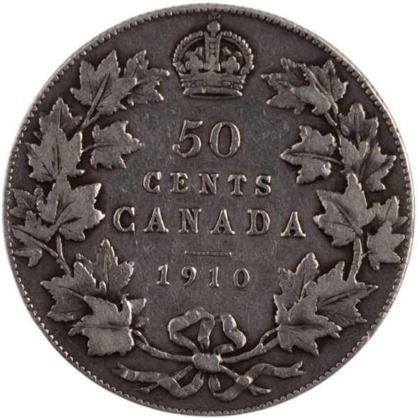 Canada 1910 50 Cents Victorian Leaves
