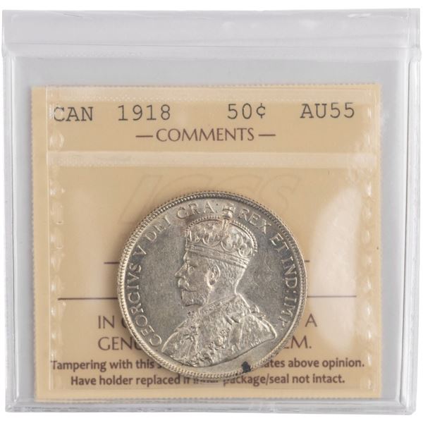 Canada 1918 Silver 50 Cents