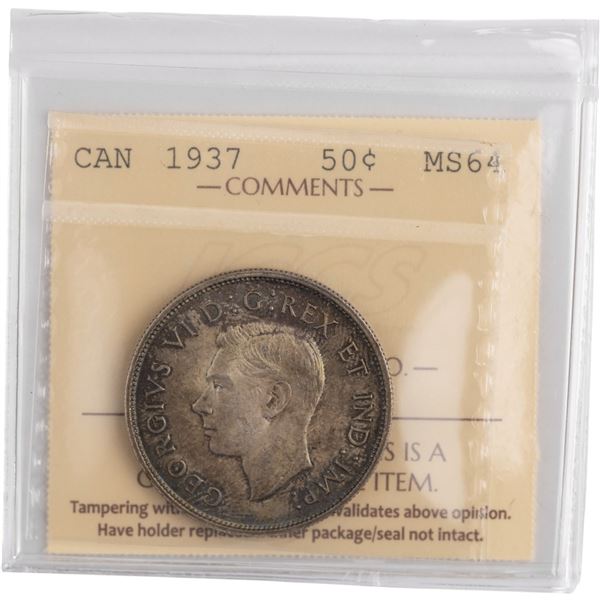Canada 1937 Silver 50 Cents