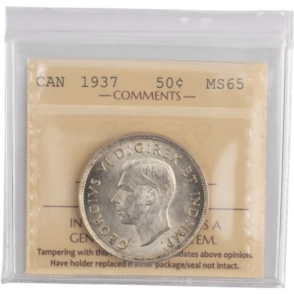 Canada 1937 Silver 50 Cents