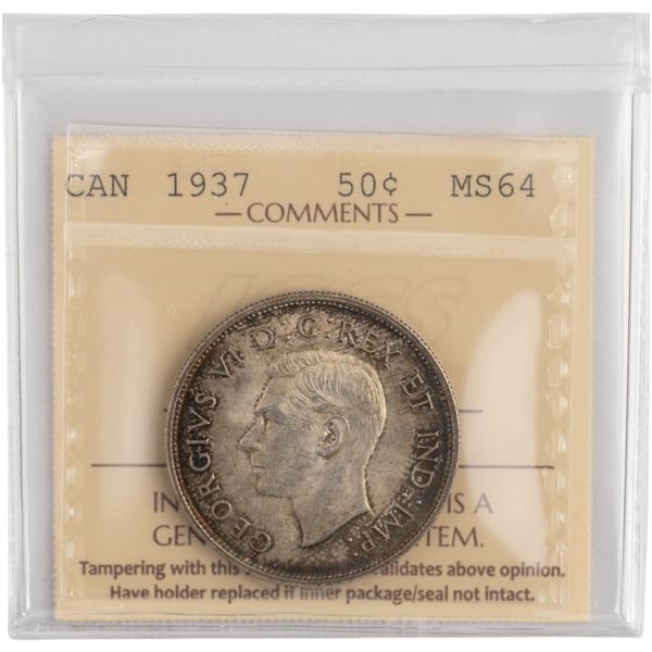 Canada 1937 Silver 50 Cents