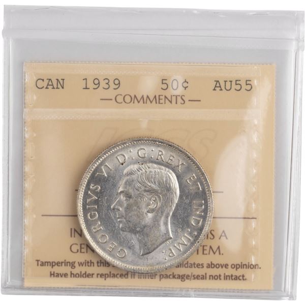 Canada 1939 Silver 50 Cents