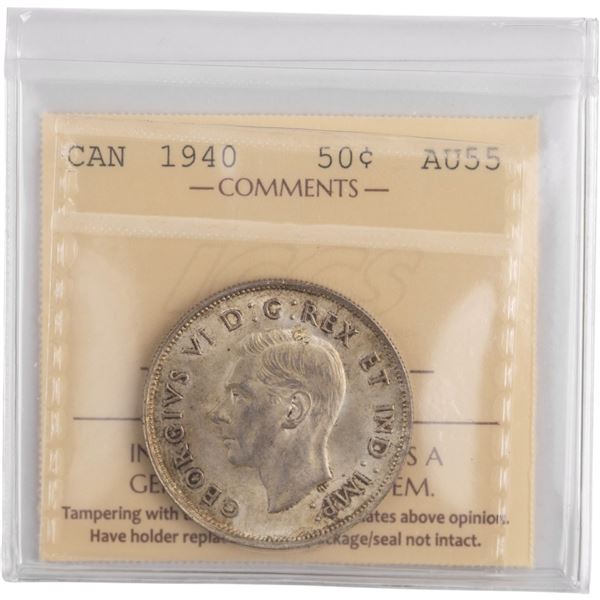 Canada 1940 Silver 50 Cents