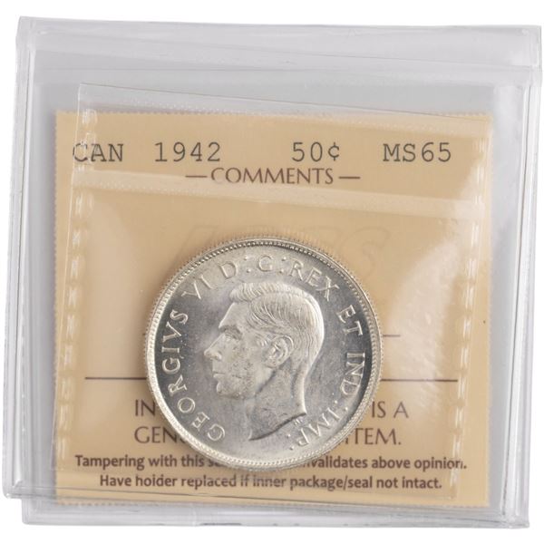 Canada 1942 Silver 50 Cents