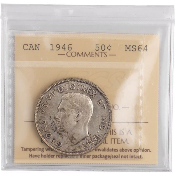 Canada 1946 Silver 50 Cents