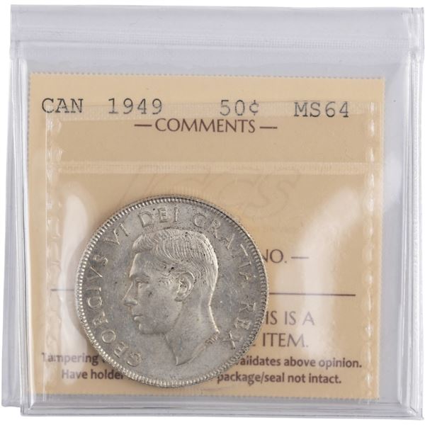 Canada 1949 Silver 50 Cents