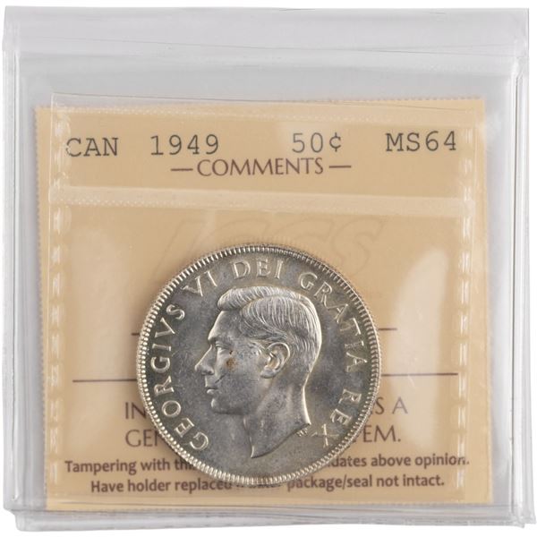 Canada 1949 Silver 50 Cents
