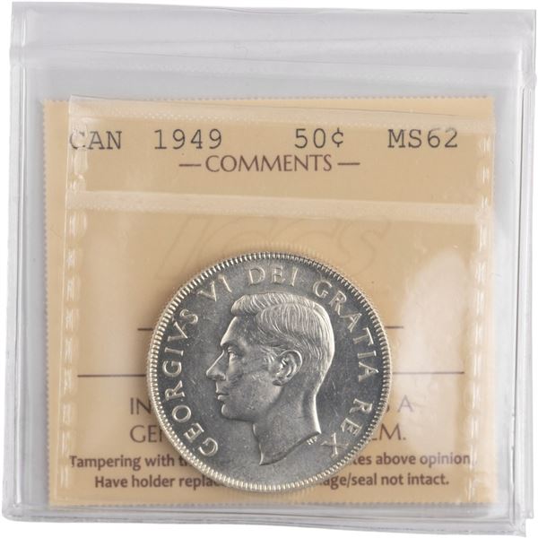 Canada 1949 Silver 50 Cents