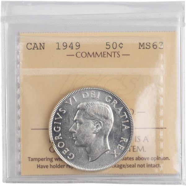 Canada 1949 Silver 50 Cents