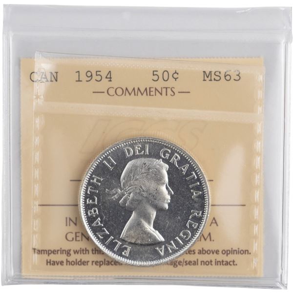 Canada 1954 Silver 50 Cents
