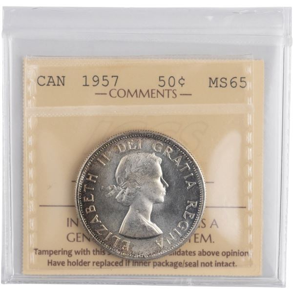Canada 1957 Silver 50 Cents