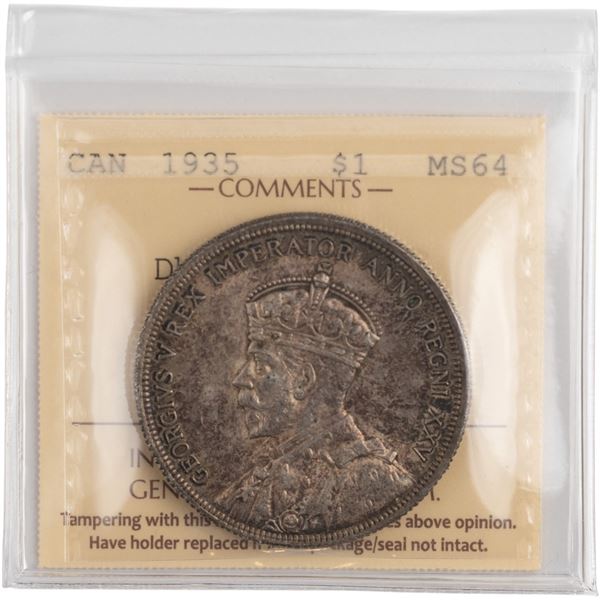 Canada 1935 Silver Dollar Double Voyageur