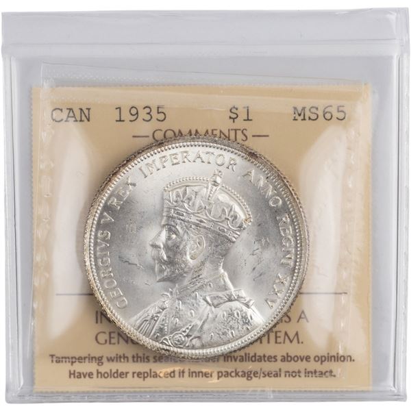 Canada 1935 Silver Dollar Double Voyageur
