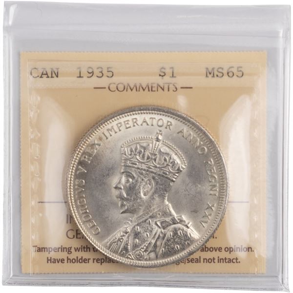 Canada 1935 Silver Dollar Double XXV