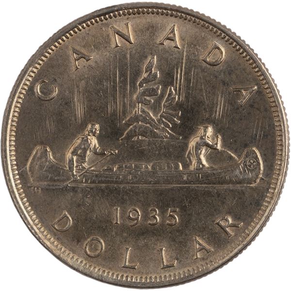 Canada 1935 SWL Short Water Line Silver Dollar