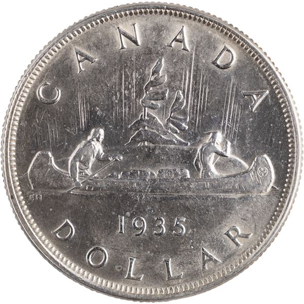 Canada 1935 SWL Short Water Line Silver Dollar
