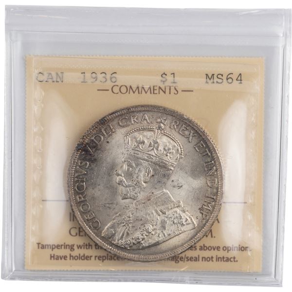 Canada 1936 Silver Dollar