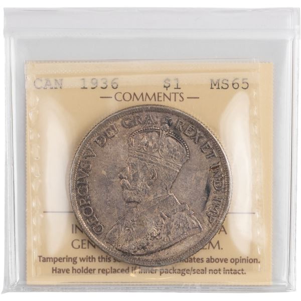 Canada 1936 Silver Dollar