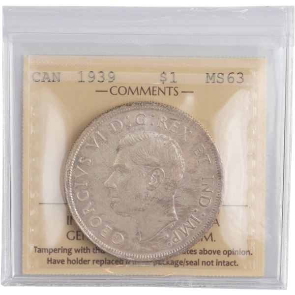 Canada 1939 Silver Dollar