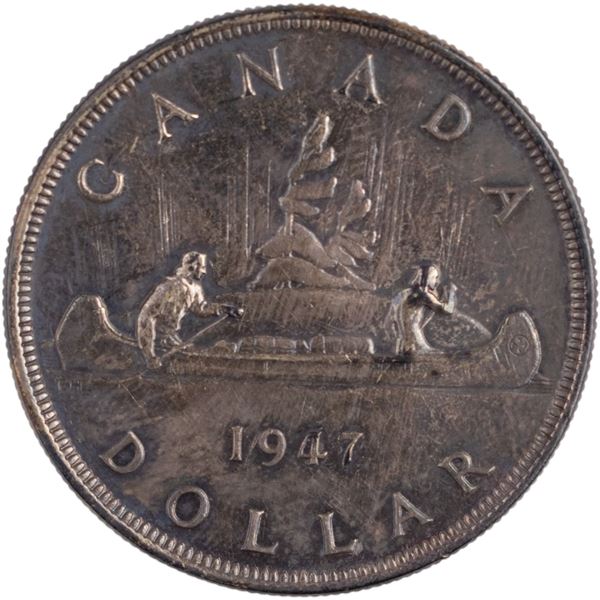 Canada 1947 BL Blunt 7 Silver Dollar