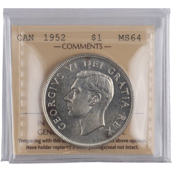 Canada 1952 Silver Dollar