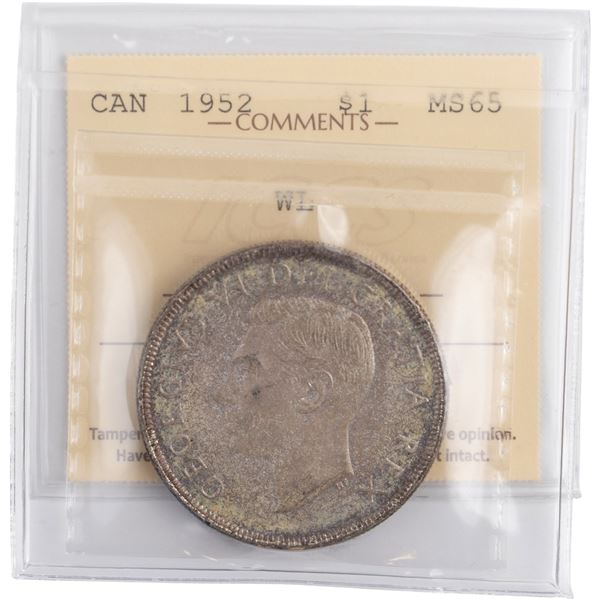 Canada 1952 Silver Dollar Water Line