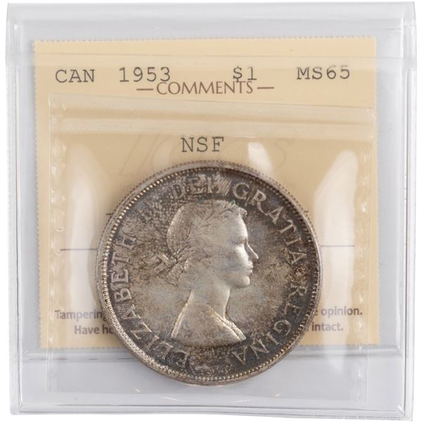 Canada 1953 NSF Silver Dollar