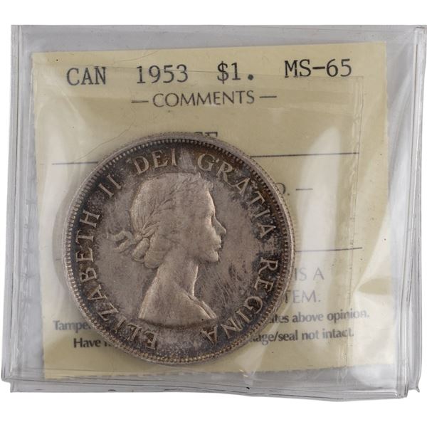 Canada 1953 Silver Dollar NSF No Should Fold