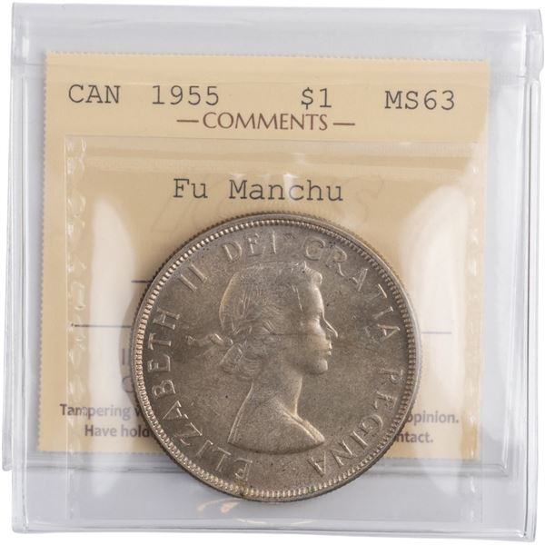 Canada 1955 FU Manchu Silver Dollar