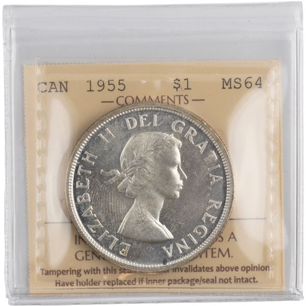 Canada 1955 Silver Dollar